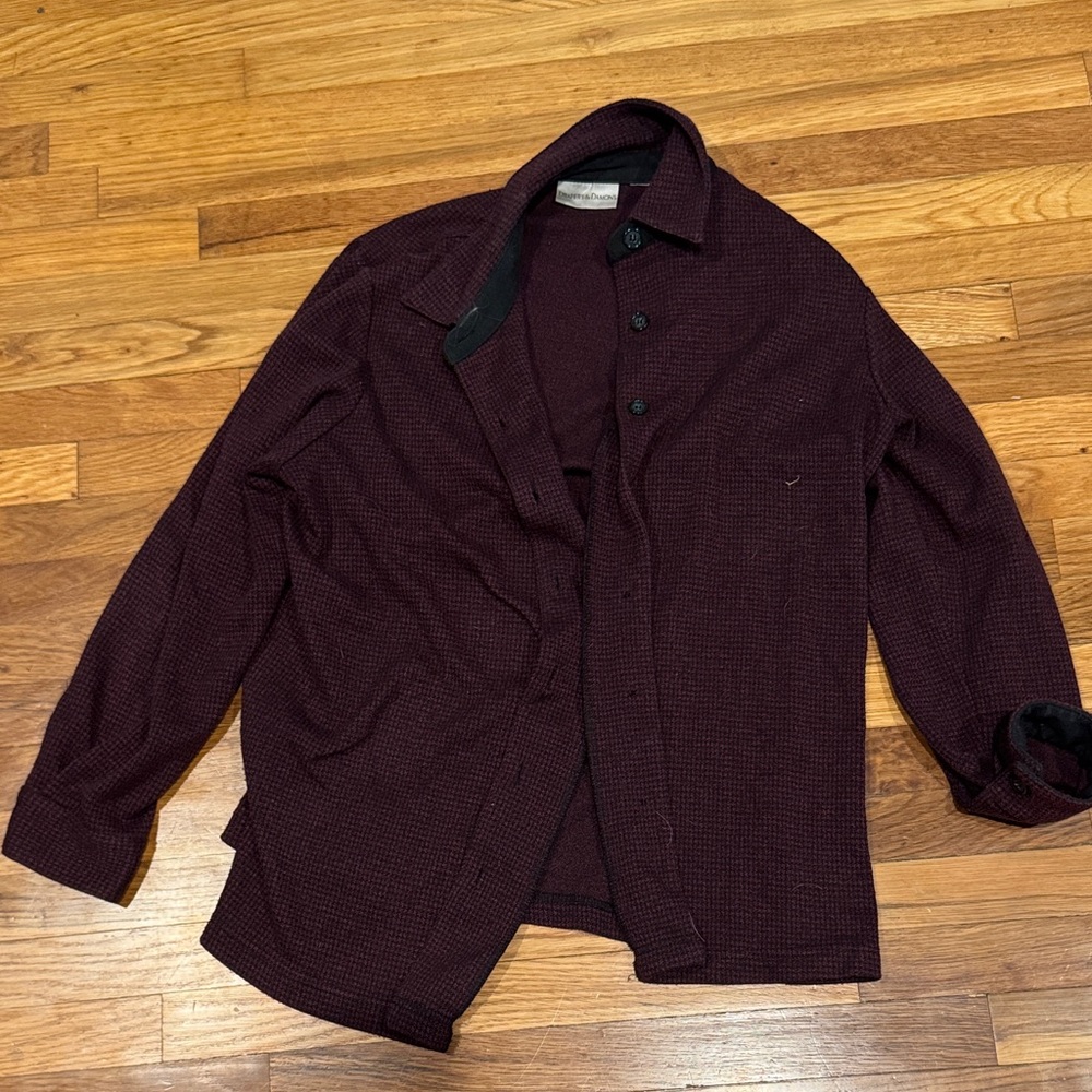 Men's Maroon Shirt Jacket